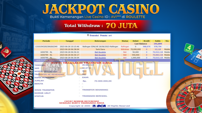 DWT JP LIVE CASINO 2 SIANG